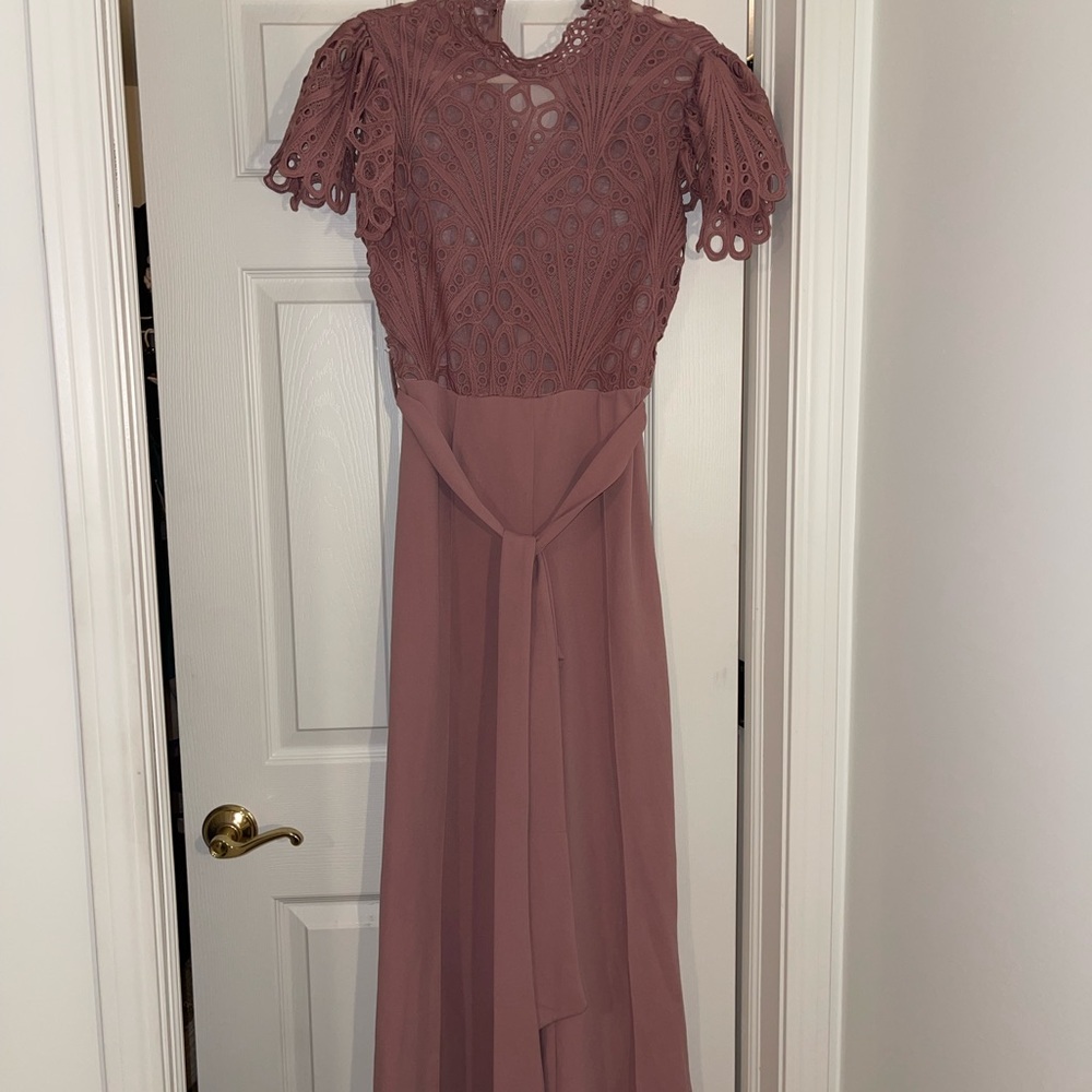 Elegant Mauve Lace Jumpsuit